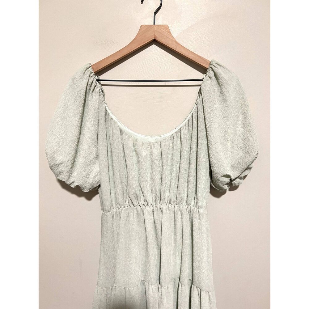 ASTR The Label Smocked Tiered Maxi Dress Sage Size Medium - Picture 10 of 10